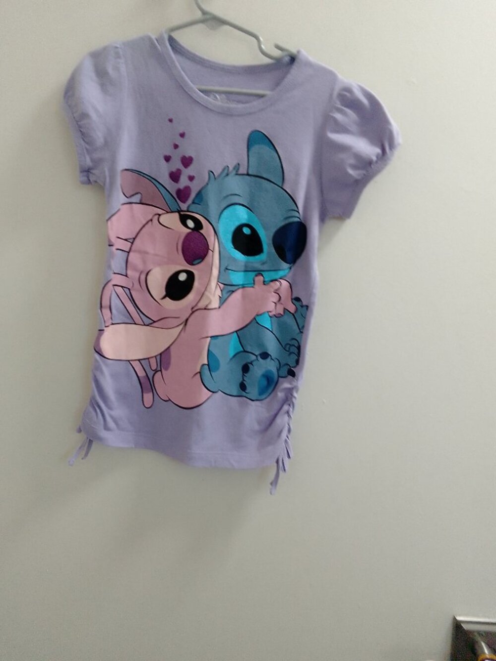 'Disney", Stitch and Angel, Tie, Little Girls, T-Shirt